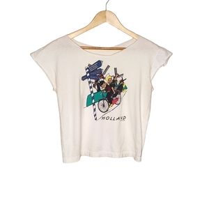 Holland Bicycle Cartoon Retro T-shirt